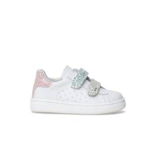 NEW NATURINO girls hasselt leather velcro sneaker in white rose